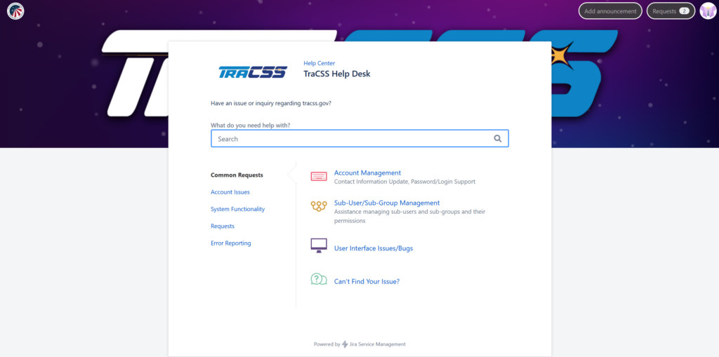 TraCSS Help Desk