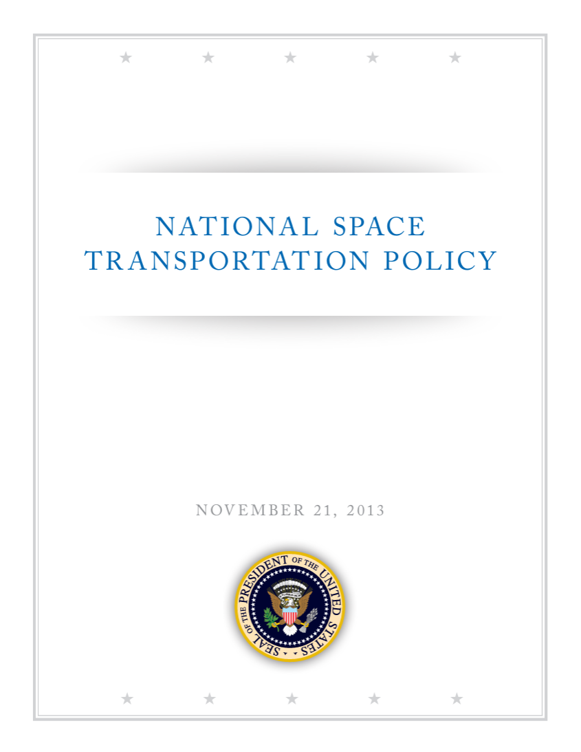 National Space Transportation Policy Cover