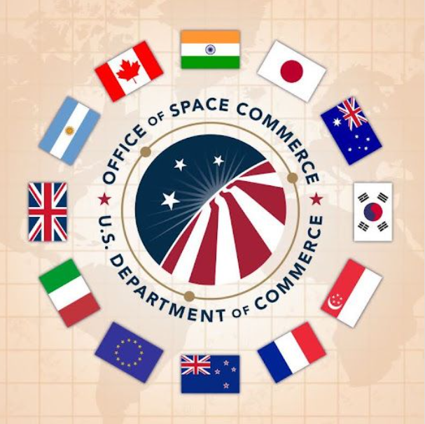 Circle of flags around the OSC logo